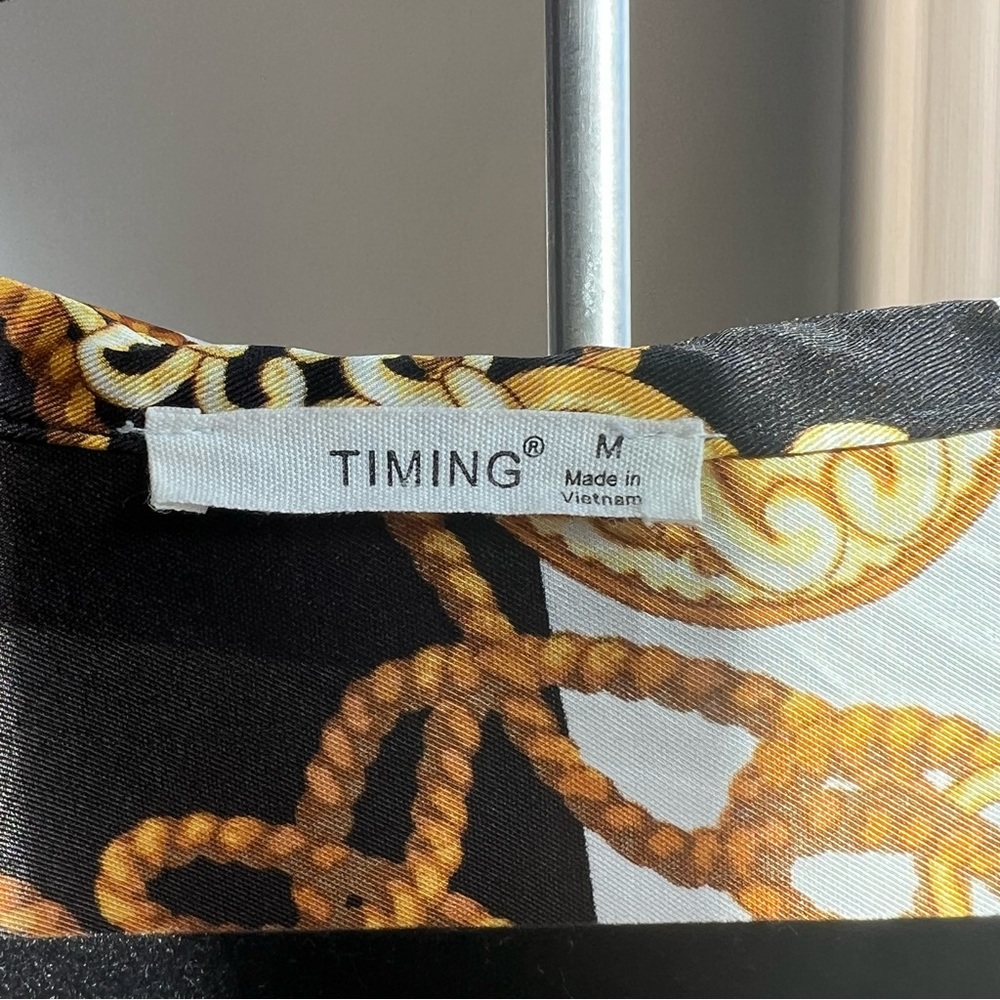 Timing Patterned Tie Up Blouse - image 3